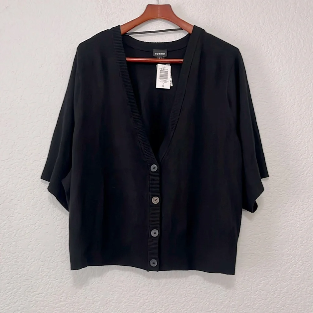 Torrid Black Shrug Crop Cardigan